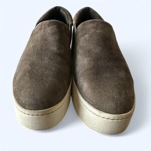 Vince Gray Suede Slip-Ons